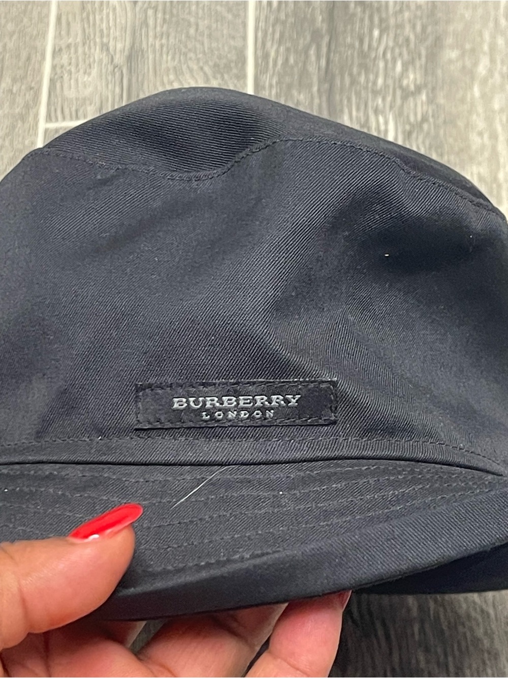 Burberry Black Men's Bucket Hat with Logo Patch
